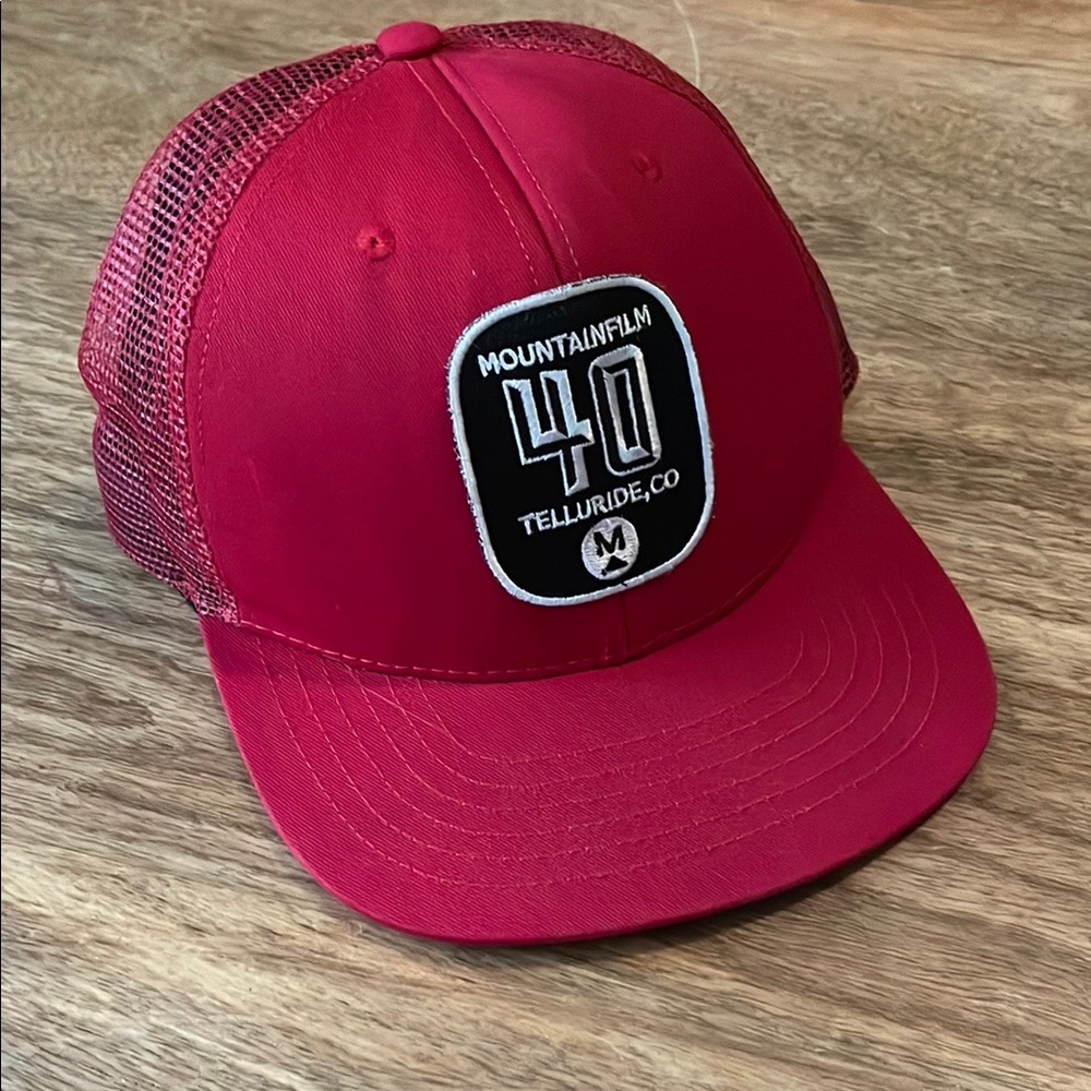 MOUNTAINFILM Topo Designs Bold Red Mesh Hat